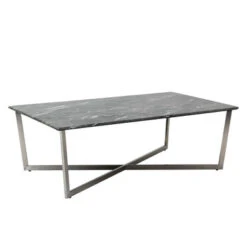 Paige Coffee Table - Black/Stainless Steel