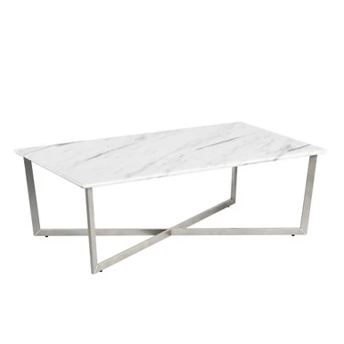 Paige Coffee Table - White/Stainless Steel 3 Paige Coffee Table - White/Stainless Steel
