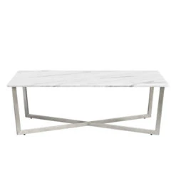 Paige Coffee Table - White/Stainless Steel -Furniture Sales 010156245 65054.1690285983.386.513 1