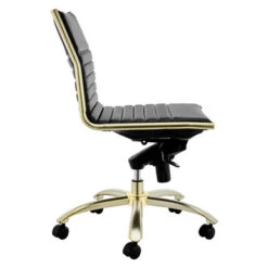 Darby Low Back Office Chair - Black/Brushed Gold -Furniture Sales 603922981 3 55778.1690292089.386.513