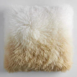 Ombre Mongolian Pillow 22" - White/Gold -Furniture Sales 940159916 80340.1690271936.386.513