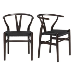 Tia Dining Chair Walnut/Black - Set Of 2