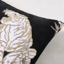 Senshi Tiger Pillow 22" - Black -Furniture Sales webimage 040175249 DTL1