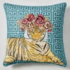 Jungle Queen Pillow 22" - Cerulean -Furniture Sales webimage 040266356 1