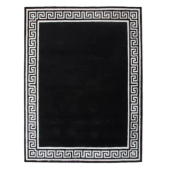 Greek Key Rug - Black/Ivory -Furniture Sales webimage 044724254 044724255 044724256 SIL