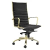 Darby High Back Office Chair - Black/Gold -Furniture Sales webimage 120121155 jpg