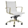 Darby Low Back Office Chair - White/Gold -Furniture Sales webimage 120130937 jpg