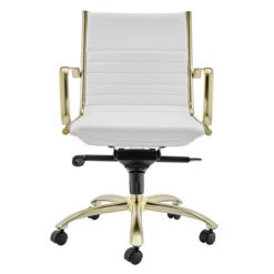 Darby Low Back Office Chair - White/Gold -Furniture Sales webimage 120130937 2 jpg