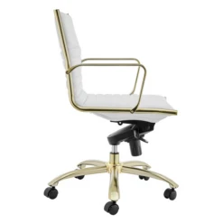 Darby Low Back Office Chair - White/Gold -Furniture Sales webimage 120130937 3 jpg