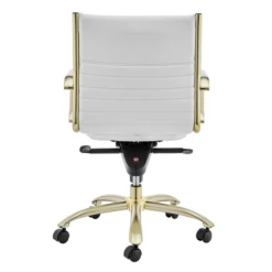 Darby Low Back Office Chair - White/Gold -Furniture Sales webimage 120130937 5 jpg