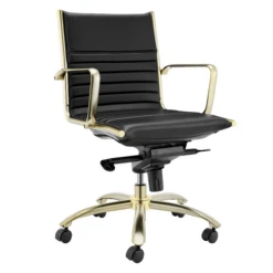 Darby Low Back Office Chair - Black/Gold -Furniture Sales webimage 120171407 1 jpg