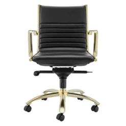 Darby Low Back Office Chair - Black/Gold -Furniture Sales webimage 120171407 2 jpg