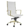 Darby High Back Office Chair - White/Gold -Furniture Sales webimage 120174437 jpg