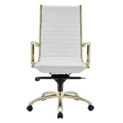 Darby High Back Office Chair - White/Gold -Furniture Sales webimage 120174437 2 jpg