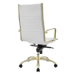 Darby High Back Office Chair - White/Gold -Furniture Sales webimage 120174437 4 jpg