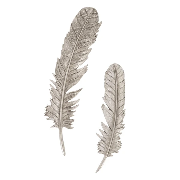 Feather Wall Decor - Set Of 2 3 Feather Wall Decor - Set Of 2