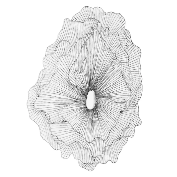 Large Poppy Flower Wall Decor - Silver/Black 4 Large Poppy Flower Wall Decor - Silver/Black - Image 2