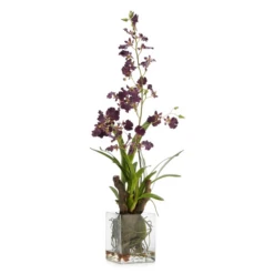 Faux Oncidium In Glass -Furniture Sales webimage 207173450 1 jpg