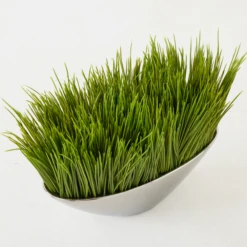 Faux Grass In Silver Pot -Furniture Sales webimage 207540972 ALT2