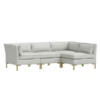 Zara 4 PC Sectional -Furniture Sales webimage 601140729 VELVET LIGHT GREY BRASS jpg 1