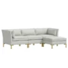Zara 4 PC Ottoman Sectional -Furniture Sales webimage 601181712 VELVET LIGHT GREY BRASS jpg