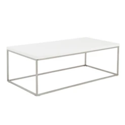 Cory Rectangle Coffee Table - White/Silver -Furniture Sales webimage 602140178 ALT1