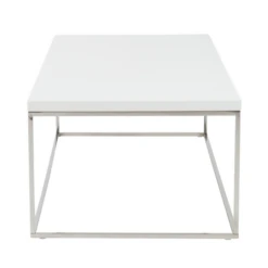 Cory Rectangle Coffee Table - White/Silver -Furniture Sales webimage 602140178 ALT2