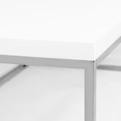 Cory Rectangle Coffee Table - White/Silver -Furniture Sales webimage 602140178 DTL2