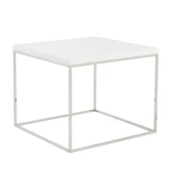 Cory Side Table - White/Silver -Furniture Sales webimage 602495820 ALT1