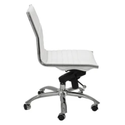 Darby Low Back Desk Chair - White/Chrome -Furniture Sales webimage 603178951 2 jpg