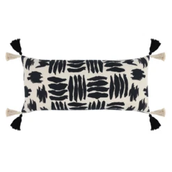 Zahli Lumbar Pillow - Black/Natural