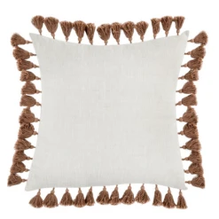 Hamish Pillow 22" - Ivory/Brown -Furniture Sales webimage 620391596 back