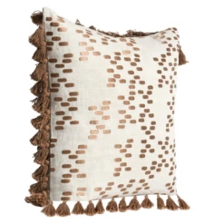 Hamish Pillow 22" - Ivory/Brown -Furniture Sales webimage 620391596 corner