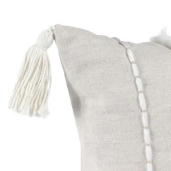 Mills Lumbar Pillow - Natural/Ivory -Furniture Sales webimage 620848609 TASSEL 1