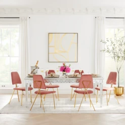 Peonies With Gold Strip Vase