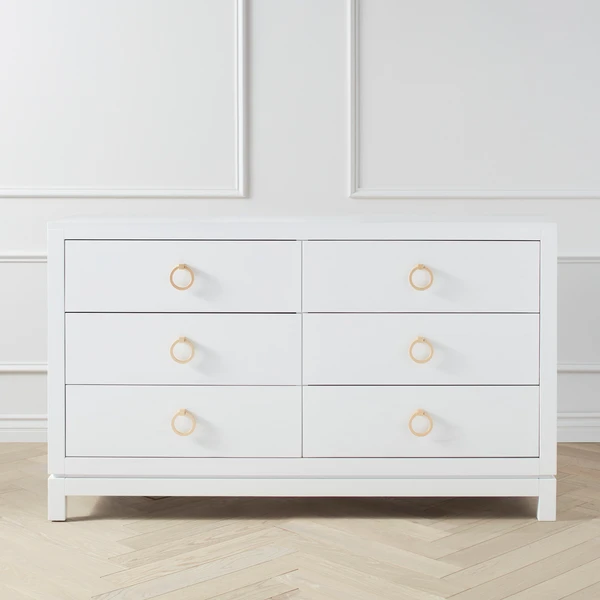 Artisan 6 Drawer Dresser - White/Gold 3 Artisan 6 Drawer Dresser - White/Gold