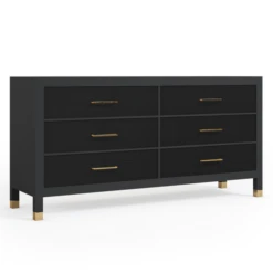 Monterey 6 Drawer Dresser - Black