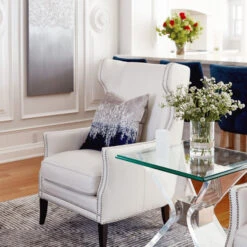 Joie De Vivre Pillow 22" - Sapphire -Furniture Sales webimage EDT 20210216 Z Gallerie NJ After Foyer Detail 022 crop